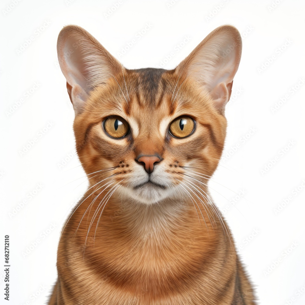 Chausie_cat_photorealism_style_on_white_background