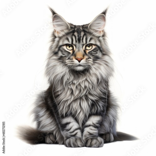 Maine_Coon_cat_photorealism_style_on_white_background