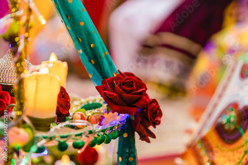 Afghani pre wedding heena henna night ritual items close up photo