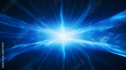 Digital blue glowing high energy plasma force field in space poster background © jiejie