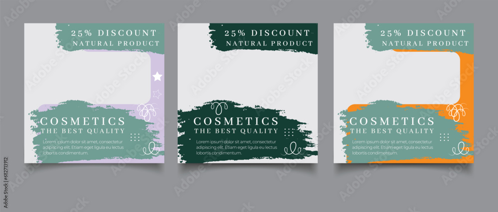 Beauty and cosmetics social media post banner template