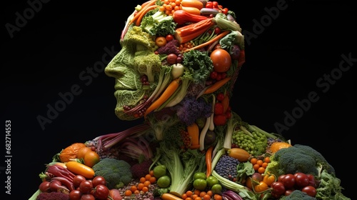 Unveil the essence of health with this vibrant veggie portrait. A feast for the eyes that nourishes the soul! photo