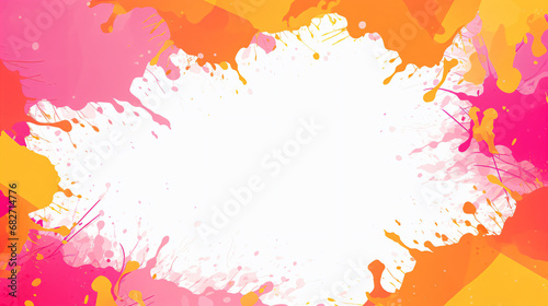 Modern orange and pink summer grunge abstract frame vector background illustration - Generative AI