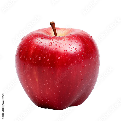 Red apple isolated on transparent background. Generative Ai.