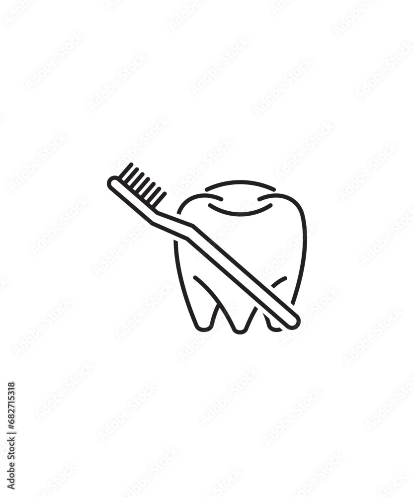tooth with brush icon, vector best line icon. tooth with brush icon, vector best line icon.