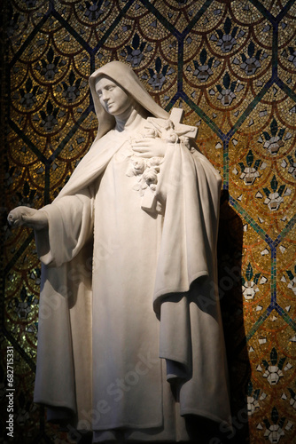 Notre Dame basilica, Alencon, Orne. St. Therese statue.