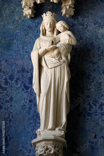 Notre Dame basilica, Alencon, Orne. Virgin and child. photo