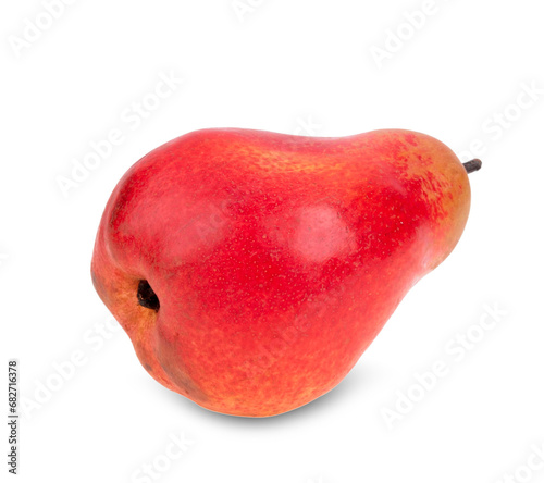 Red pear isolated on white background.