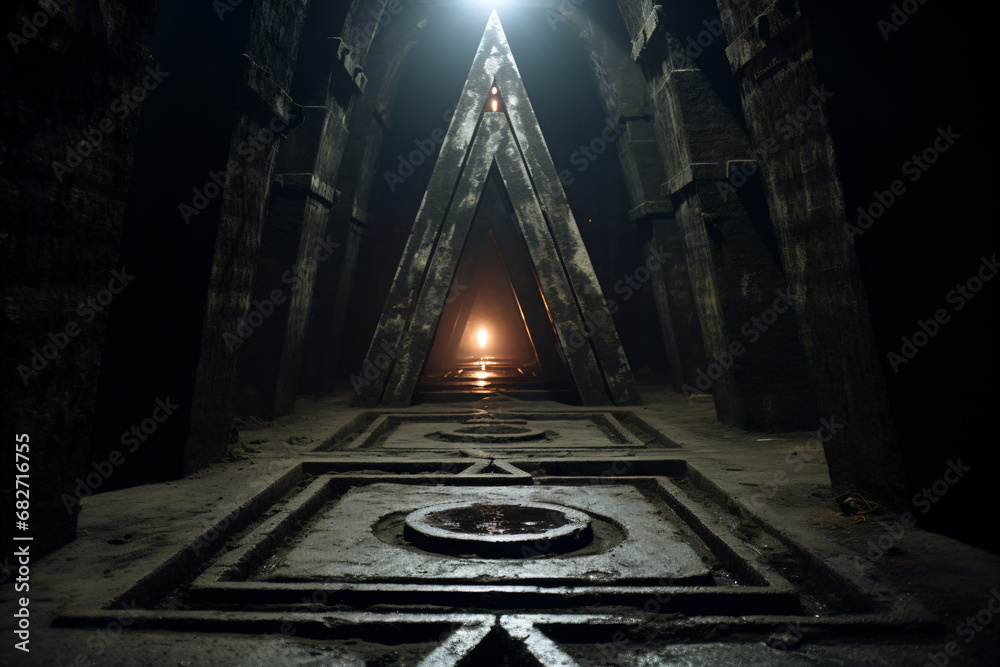 secret underground tunnels, occult symbolism. - Generative AI - obrazy, fototapety, plakaty 