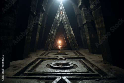 secret underground tunnels, occult symbolism. - Generative AI photo