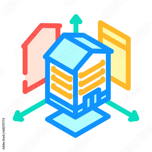 orthographic projections architectural drafter color icon vector. orthographic projections architectural drafter sign. isolated symbol illustration
