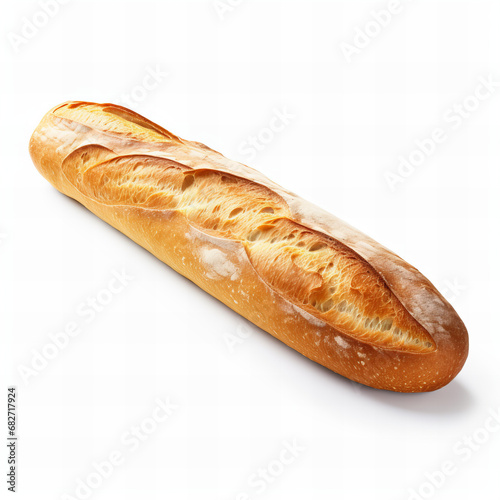 Baguette isolated on white background