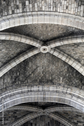 Arches in Notre Dame collegiate church, Poissy, France photo