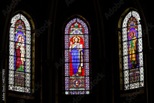 Saint Germain des Pres church, Paris, France. Stained glass. © Julian