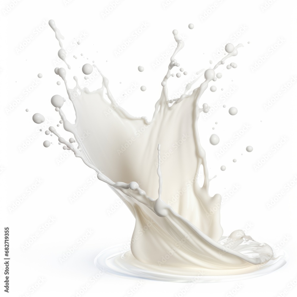 white liquid splash isolated on white. AI Generated white liquid splash isolated on white. AI Generated