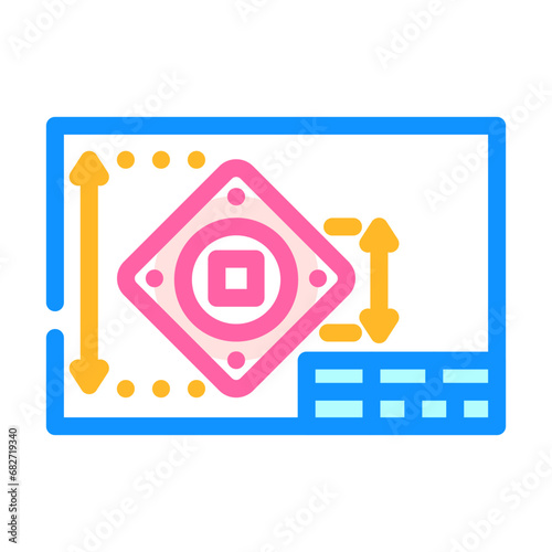2d drafting architectural drafter color icon vector. 2d drafting architectural drafter sign. isolated symbol illustration