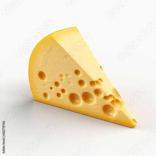 Piece of cheese isolated on white background