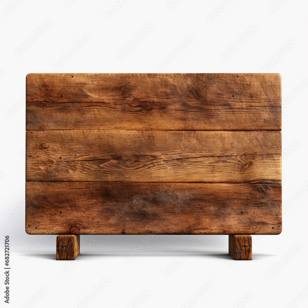 Wooden board isolated on white background