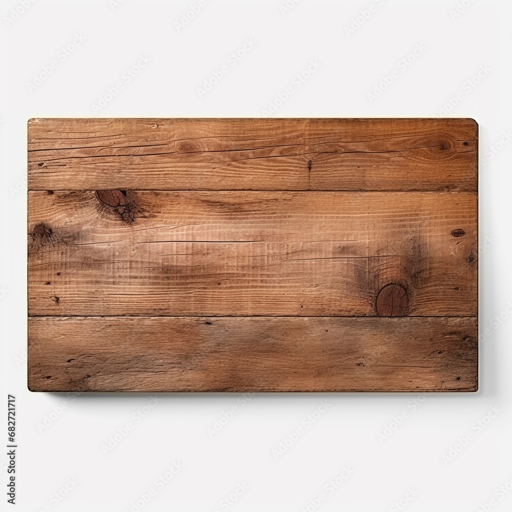 Wooden board isolated on white background