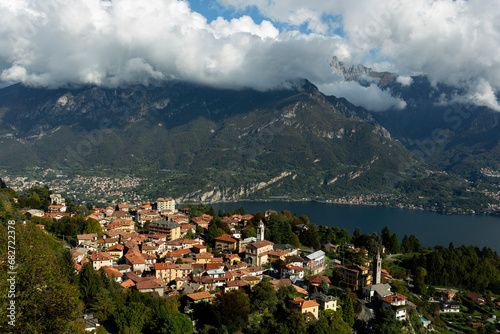 Amazing landscapes of northen italy, Lake como and his lovely and beautifull towns in the mountains © Santa001