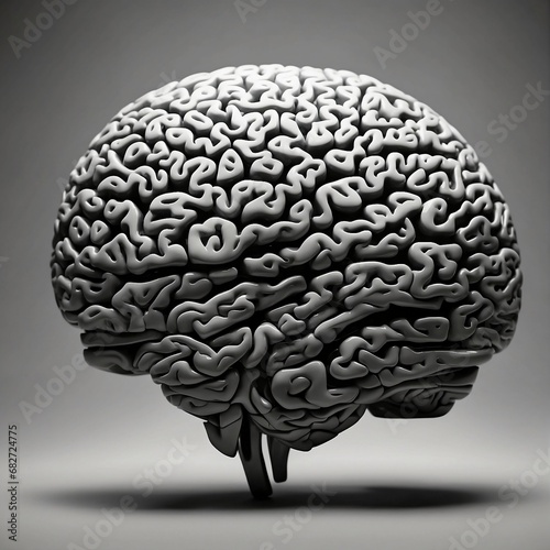  a captivating black and white image of a brain, emphasizing the intricate details and complexity of its structure