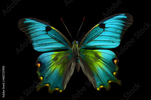 butterfly on black background.  © D