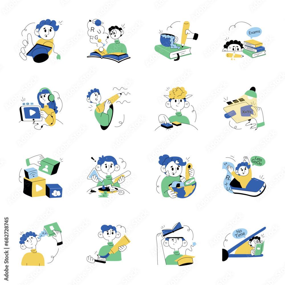 Handy Set of Study Hand Drawn Illustrations
Handy Set of Study Hand Drawn Illustrations
