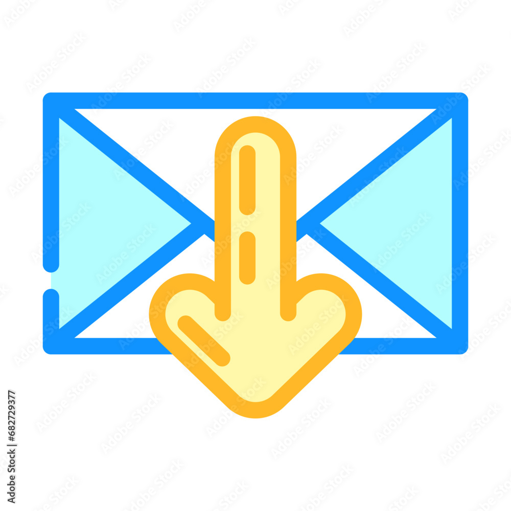 Obraz premium closed envelope downloada message color icon vector. closed envelope downloada message sign. isolated symbol illustration