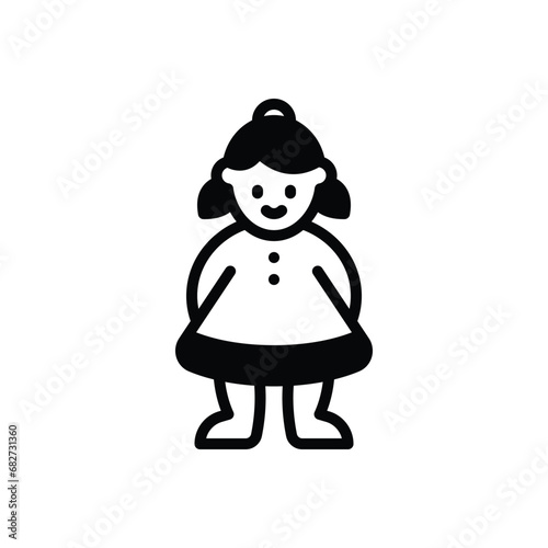 Black solid icon for children 