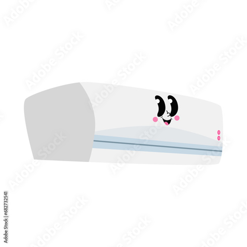 there is a cartoon penguin that is sitting on a air conditioner