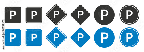 Sign parking icon vector ilustration. photo