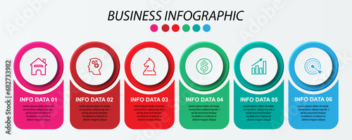 Simple infographic with 3 parts or options, simple design full of colors, interrelated circle and square shapes, icons, text and numbers, for presentations, flow diagrams and your business