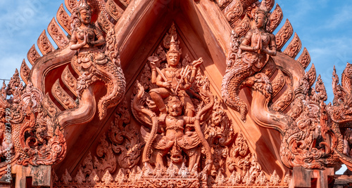 Ornate designs at the Wat Sila Ngu Buddhist temple on Ko Samui island in Thailand photo