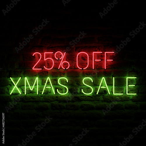 25 Percent Off Xmas Sale With Brick Background