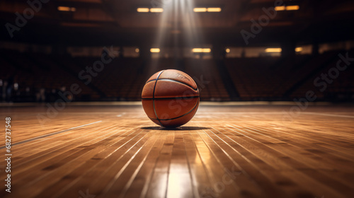 Basketball staying on top of a wooden floor.