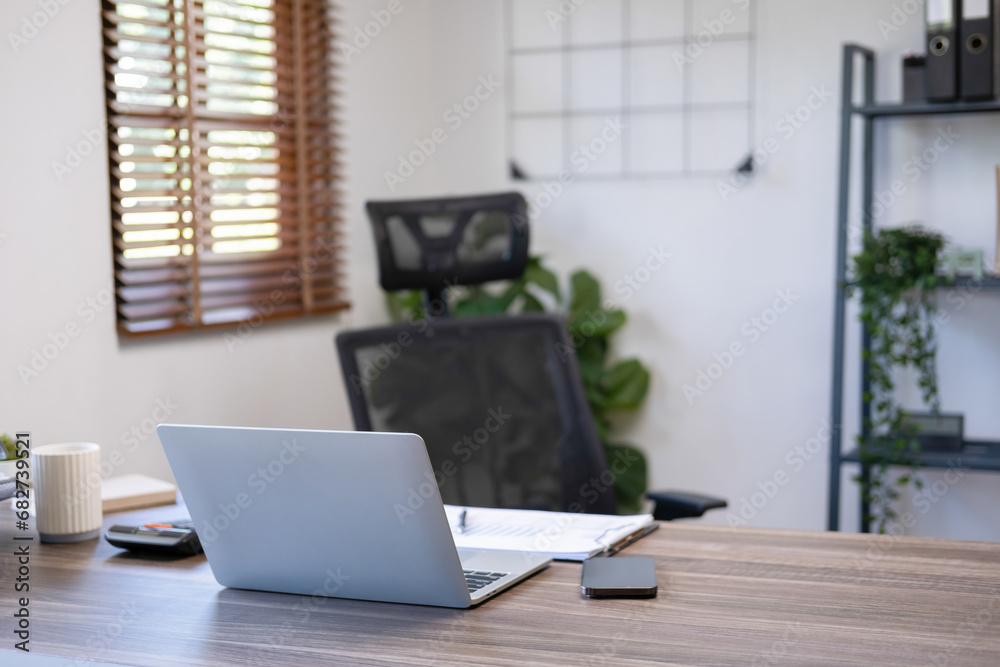 Fototapeta premium Woman casually working at home office.