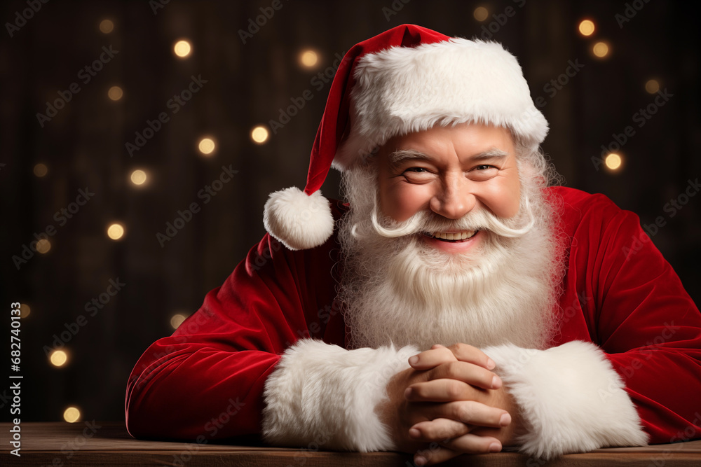 Smiling Santa Claus. advertisement banner background with copy space Smiling Santa Claus. advertisement banner background with copy space