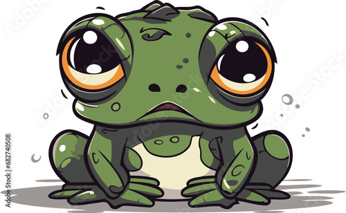 Cute cartoon frog vector illustration isolated on a white background