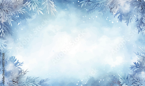 watercolor winter frame background