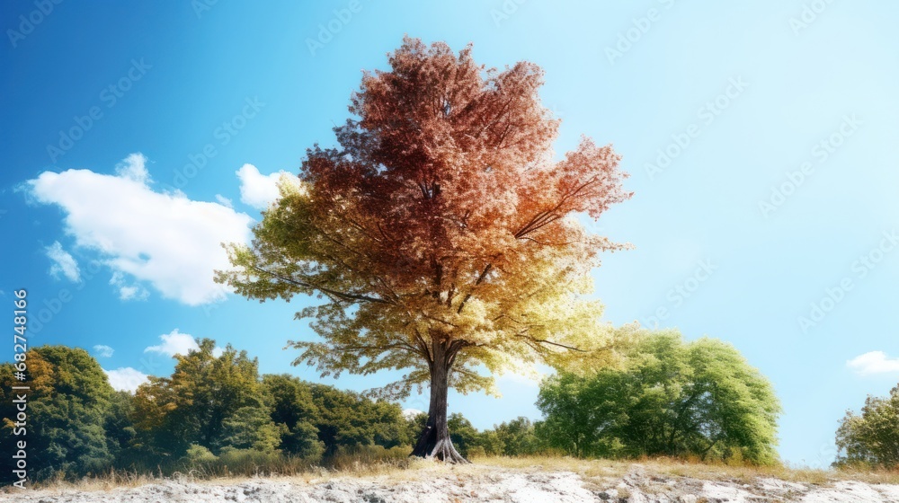 Fototapeta premium The temperature of the trees on the white mountain