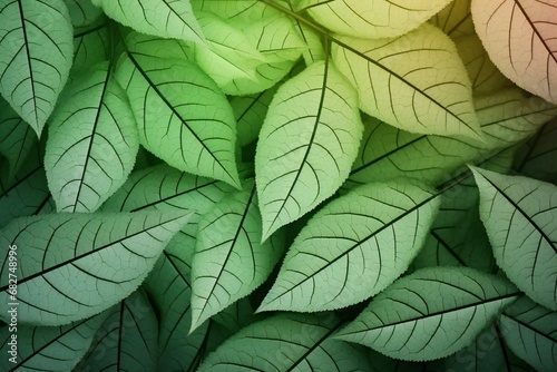 Green leaves background. Plant and botany nature texture. Green leaves in woods