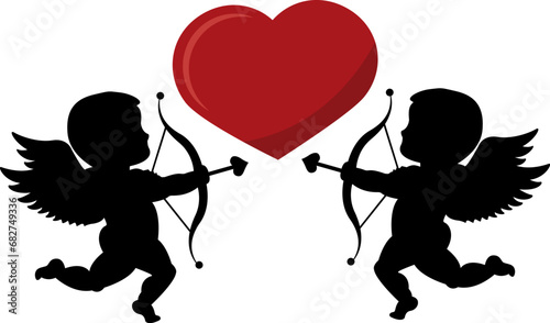 vector illustration of love, cupid of love, angel of love