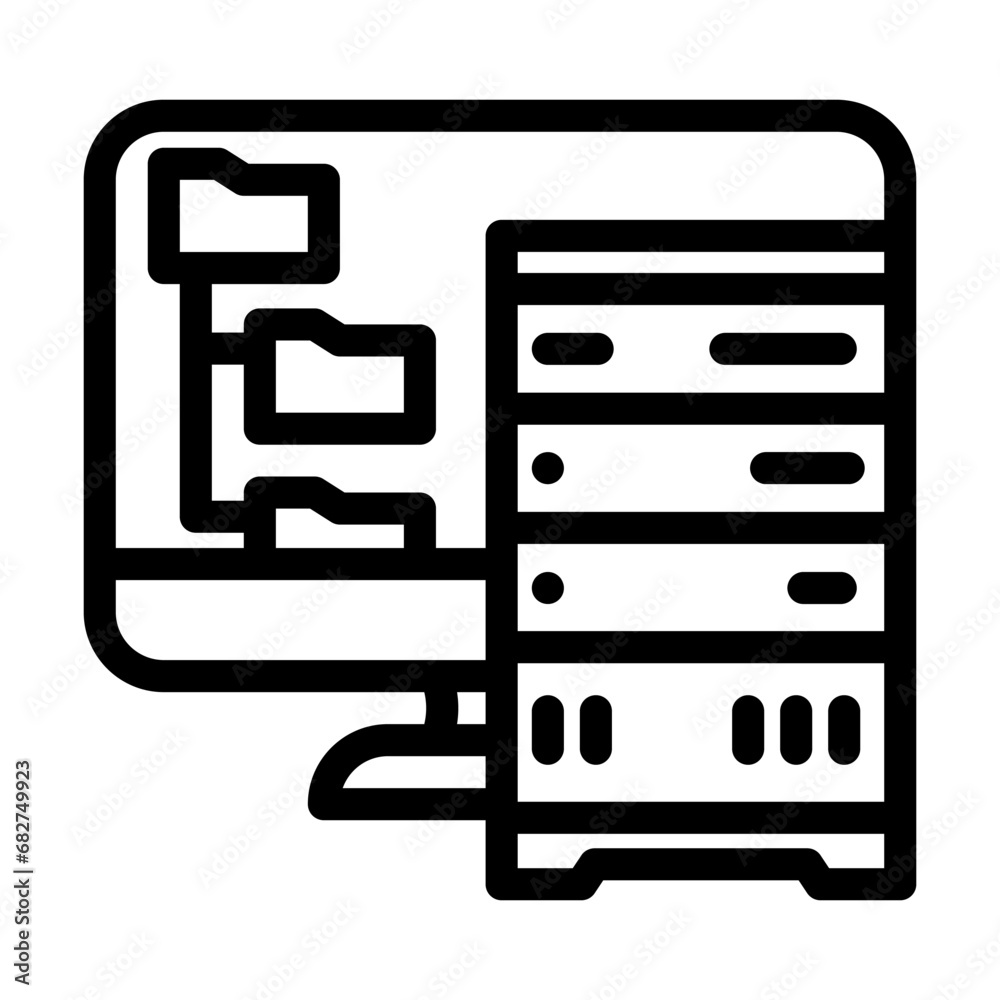 data archiving database line icon vector. data archiving database sign. isolated contour symbol black illustration data archiving database line icon vector. data archiving database sign. isolated contour symbol black illustration