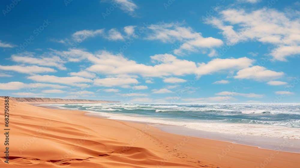 Panoramic View of Dune Beach in the Warm Season