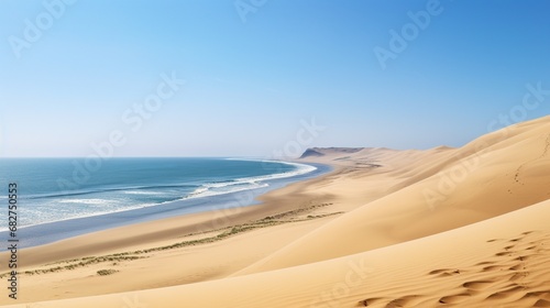 Panoramic View of Dune Beach in the Warm Season