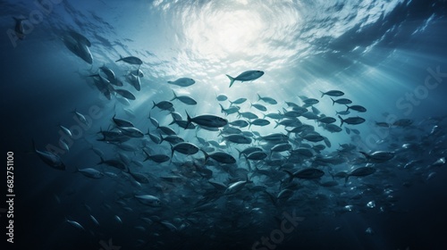 School of fish swimming underwater © Pretty Panda