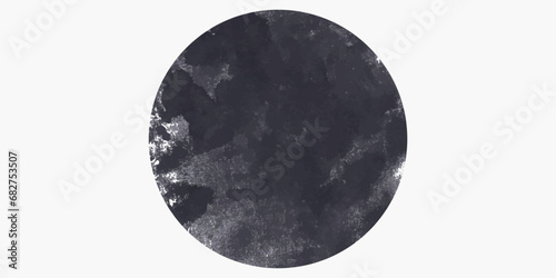 Grunge vector circle, grunge round shape, grunge banner - Color circle brush with black color isolated on white background
