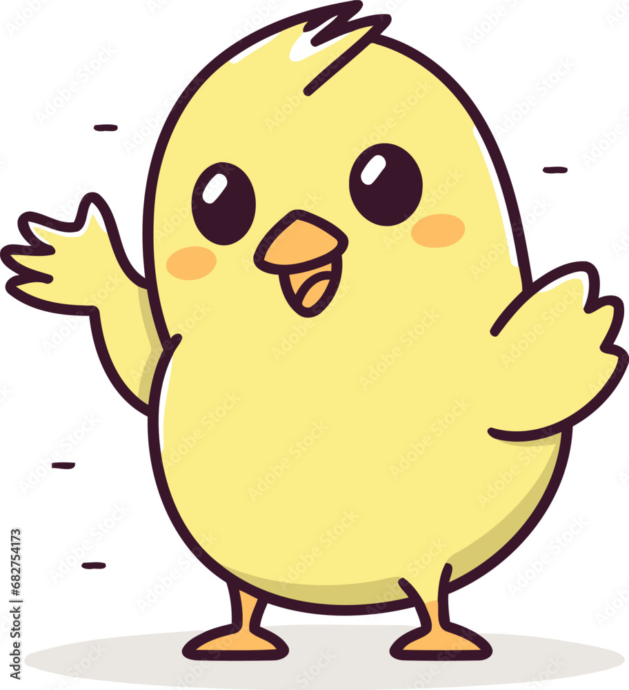 Cute little chicken cartoon vector illustration cute little chicken character