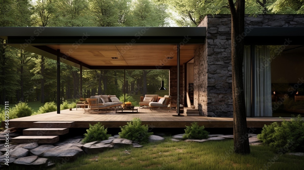 House with Inviting Veranda Among Nature's Beauty