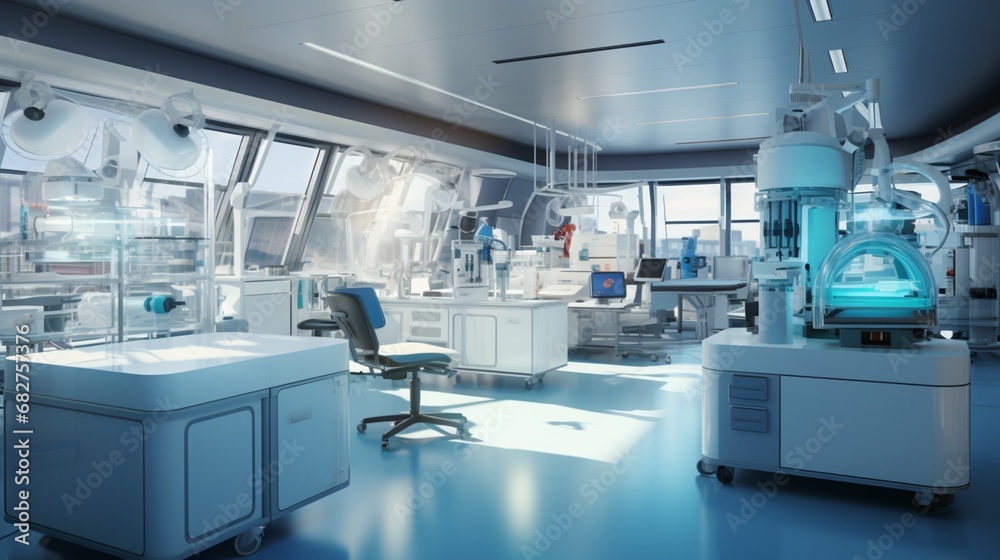 Interior Setting of Science Lab with State-of-the-art Medical Devices Interior Setting of Science Lab with State-of-the-art Medical Devices